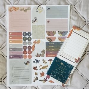 Erin Condren Seasonal Surprise Box Sticky Note Pad and Fall Seasonal Sticker Set